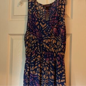 Rock & Roll Cowgirl Geometric Blue and Purple Midi Dress